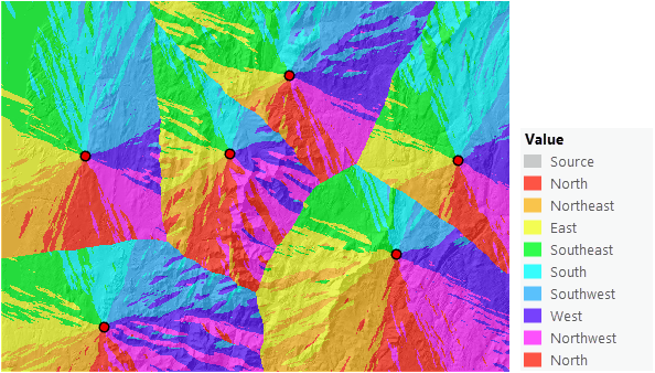 Back direction map accounting for the cost surface