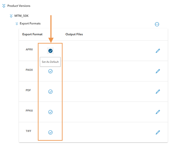 Export formats listed with APRX set as the default