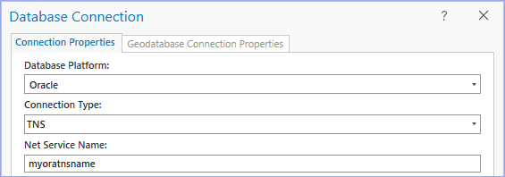 Connecting to Oracle using the net service name myoratnsname